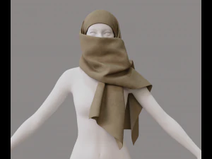 顔隠しスカーフ 3Dモデル
