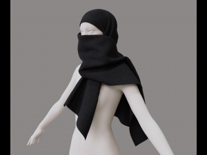 Face hiding scarf 3D 模型
