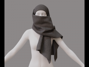 Face hiding scarf 3D 模型