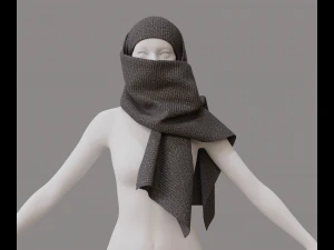 顔隠しスカーフ 3Dモデル