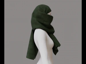 顔隠しスカーフ 3Dモデル