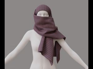 Face hiding scarf 3D 模型