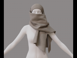 Face hiding scarf 3D 模型