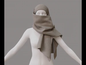 顔隠しスカーフ 3Dモデル