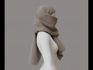 顔隠しスカーフ 3Dモデル