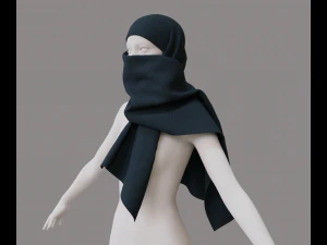 顔隠しスカーフ 3Dモデル