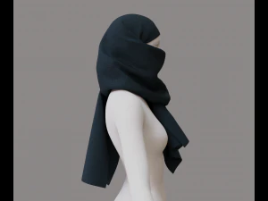 顔隠しスカーフ 3Dモデル