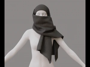 顔隠しスカーフ 3Dモデル
