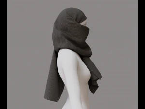 顔隠しスカーフ 3Dモデル