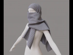 顔隠しスカーフ 3Dモデル