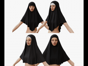 Nuns veil wimple 3Dモデル