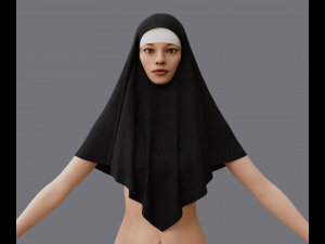 Nuns veil wimple 3D-Modell