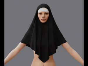 Nuns veil wimple 3D Model