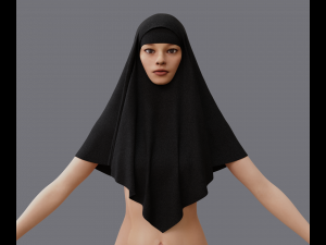 Nuns veil wimple 3D-Modell
