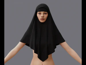Nuns veil wimple 3D Model