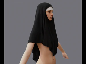 Nuns veil wimple 3D Model