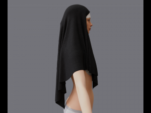 Nuns veil wimple 3D-Modell