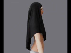 Nuns veil wimple 3D Model