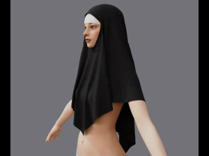 Nuns veil wimple 3D Model