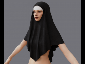 Nuns veil wimple 3D-Modell