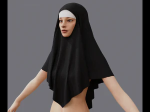 Nuns veil wimple 3D Model
