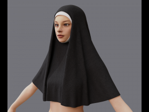 Nuns veil wimple 3D-Modell