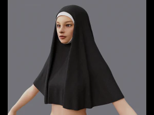 Nuns veil wimple 3D Model