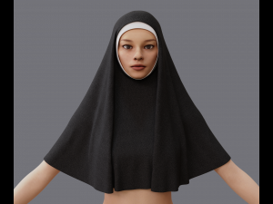 Nuns veil wimple 3D-Modell