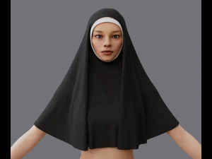Nuns veil wimple 3D Model