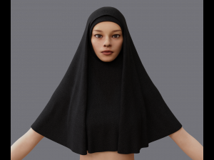 Nuns veil wimple 3D-Modell
