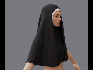 Nuns veil wimple 3D-Modell