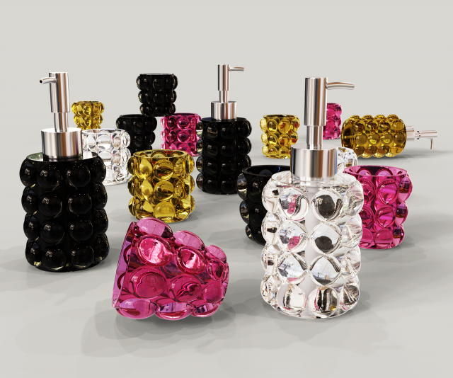 Dispeser and glass with bubbles 3D Model .c4d .max .obj .3ds .fbx .stl .blend