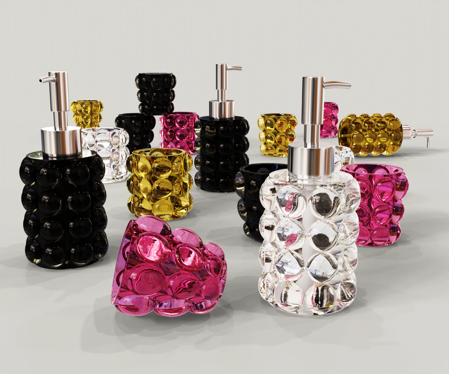 Dispeser and glass with bubbles 3D Model .c4d .max .obj .3ds .fbx .stl .blend 