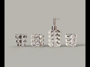 Dispeser and glass with bubbles 3D Model
