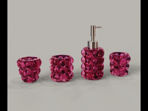 Dispeser and glass with bubbles 3D Model