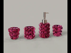 Dispeser and glass with bubbles 3D Model