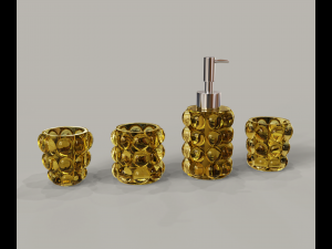 Dispeser and glass with bubbles 3D Model