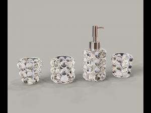 Dispeser and glass with bubbles 3D Model