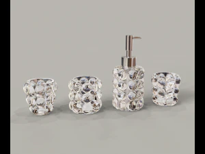 Dispeser and glass with bubbles 3D Model