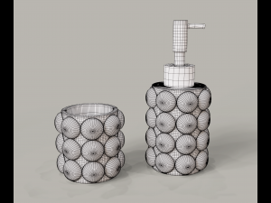 Dispeser and glass with bubbles 3D Model