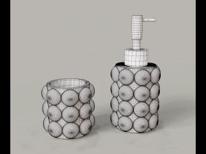 Dispeser and glass with bubbles 3D Model