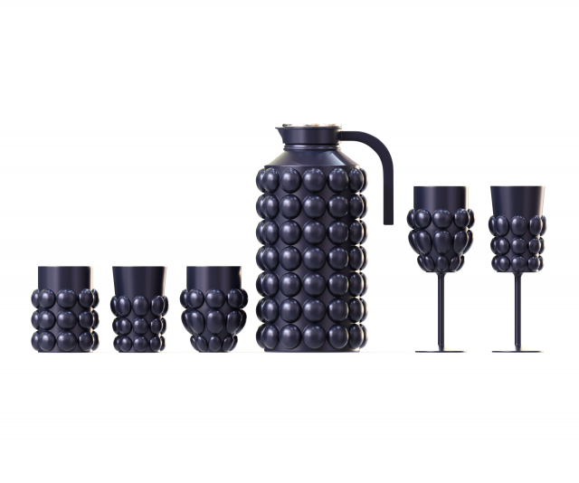 Set of jug and glasses with bubbles Modelo 3D .c4d .max .obj .3ds .fbx .stl .blend 