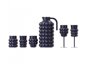 Set of jug and glasses with bubbles 3D Model