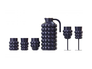 Набір з глечика та склянок з бульбашками 3D Модель