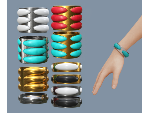 Forged bracelets with stones 3D 模型