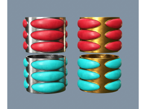 Forged bracelets with stones Modelo 3D