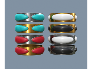 Forged bracelets with stones Modelo 3D