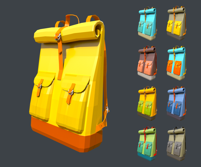 Traveler bakpack 3D 모델 .c4d .max .obj .3ds .fbx .stl .blend 