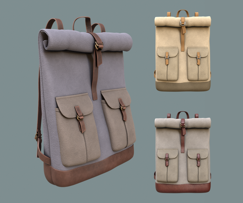 Realistic Traveler bakpack Model 3D .c4d .max .obj .3ds .fbx .stl .blend 