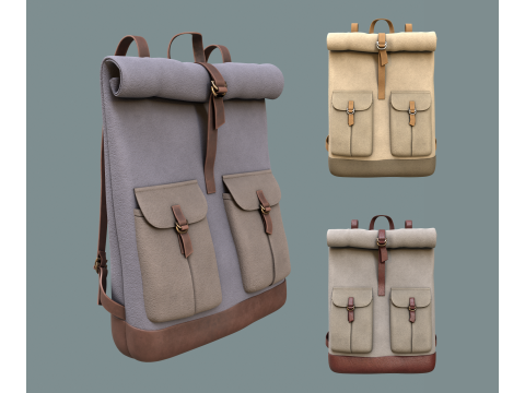 Realistic Traveler bakpack 3D Model